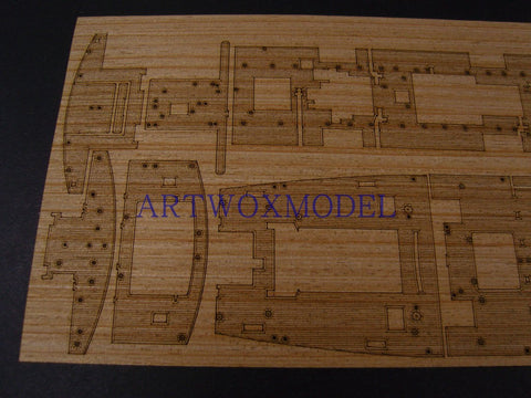 Artwox model wooden deck for Hasegawa 40082 Japan Ikekawa Maru Pill Diving Master Ship AW10085