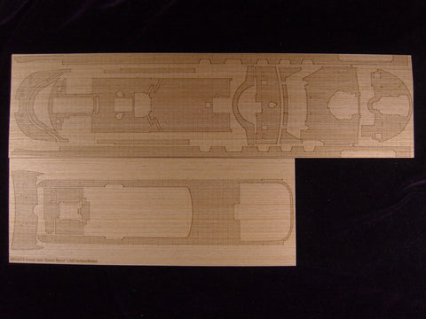 Wooden decks of Revell 05223 handicraft box; wooden deck of queen Mary II; wooden deck AW50028 of supership Mary II