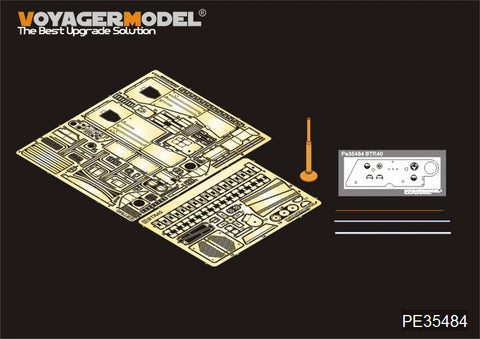 Metal etching kit for upgrading voyager PE 35484 btr - 40 wheeled armored transport vehicle