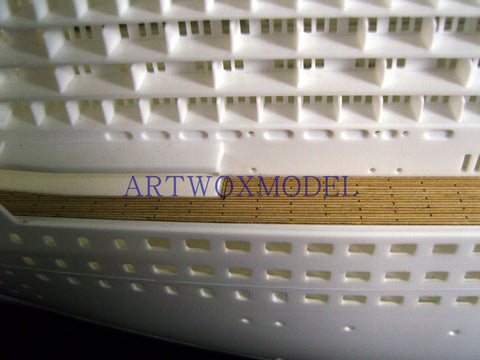 Wooden decks of Revell 05223 handicraft box; wooden deck of queen Mary II; wooden deck AW50028 of supership Mary II