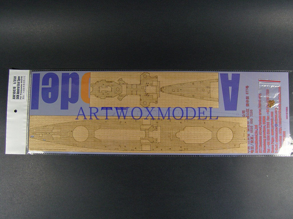 Artwox model wooden deck for trumpeter 05316 German Admiral Grafspy Modification of wooden Deck AW10078