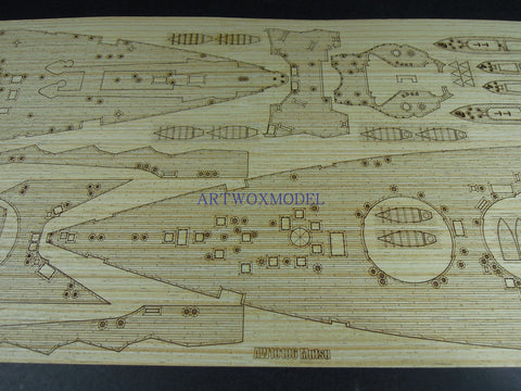 Artwox model wooden deck for Hasegawa 40067 Lu Ao battleship revised wooden deck aw 10106