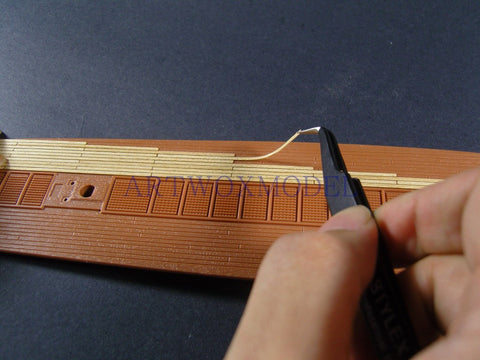 Artwox model wooden deck for 40CMN 15CM Self-cutting Strip Deck width 2.6mm Wood Deck AW50039