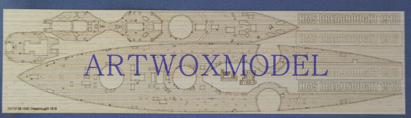 Artwox model wooden deck for Trumpeter 05330The 1918 wooden deck of the British Royal Navy dauntless battleship AW10128