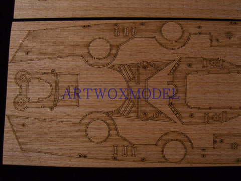 Artwox model wooden deck for Academy American BA903 German battleship Trepitz wooden deck AW10051