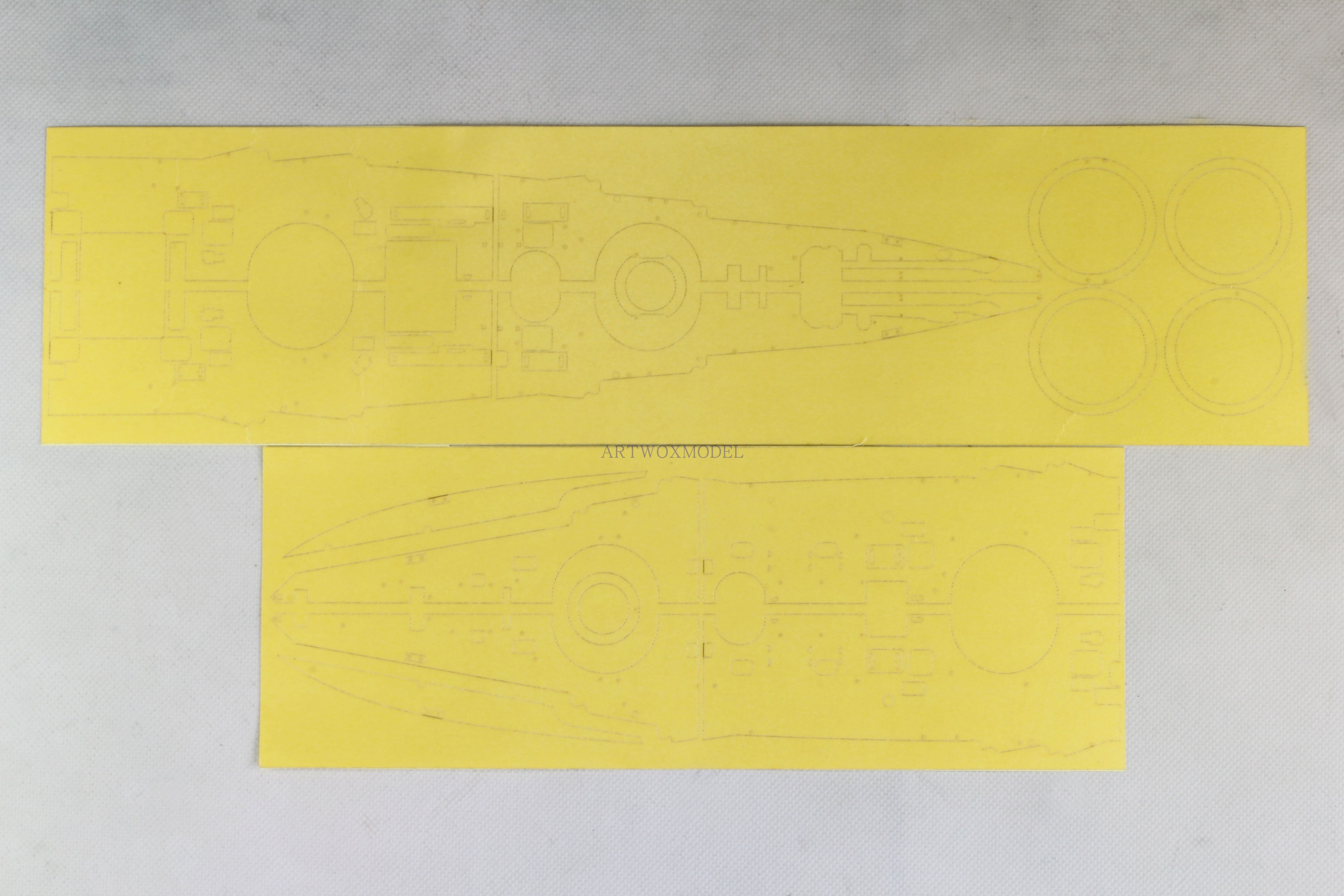 Artwox model wooden deck for Revell 05137 Russian World War I Battleship Gangut 3M Cover Paper AM10012