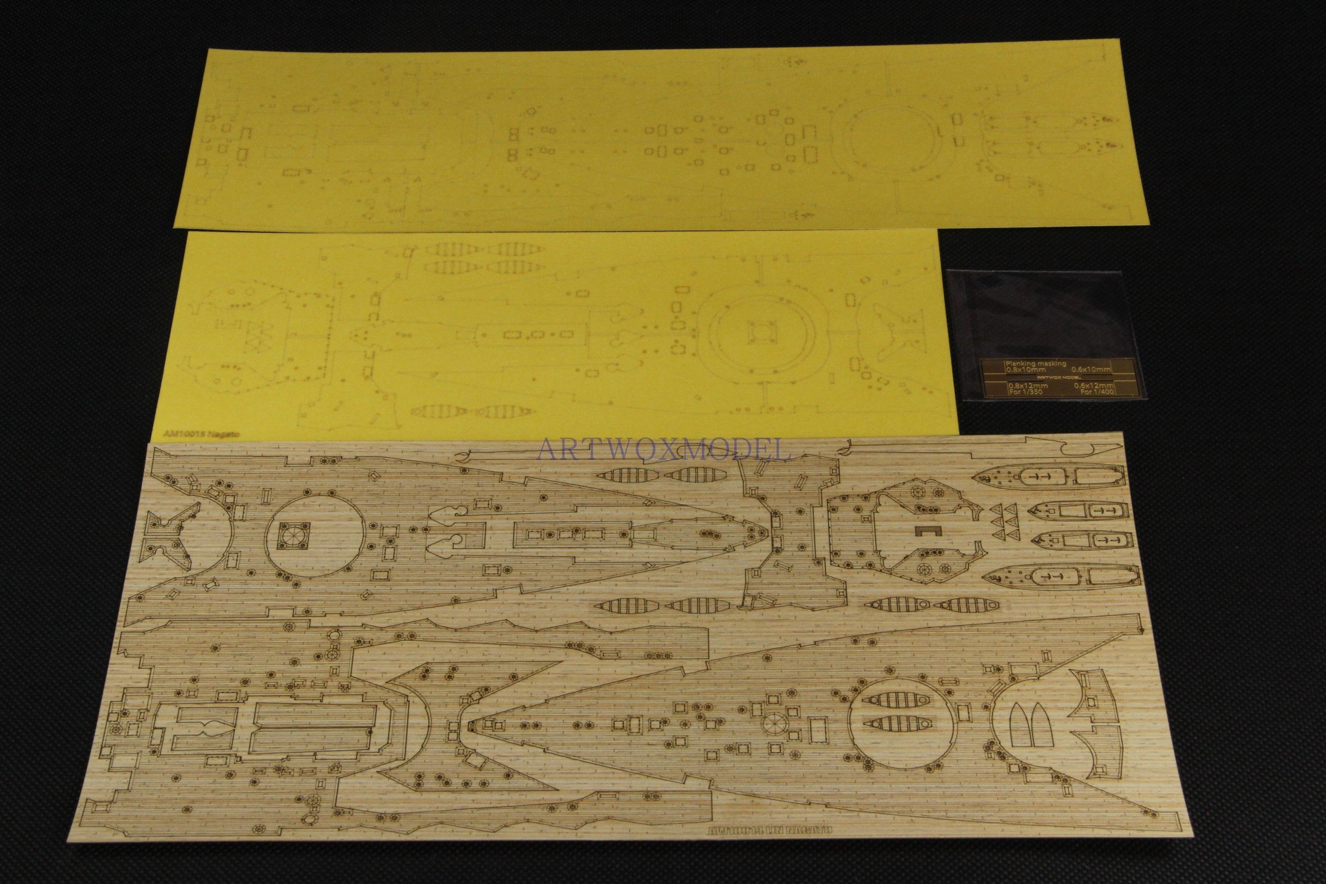 Artwox model wooden deck for HASEGAWA 40024 Battleship wooden deck PE 3M cover paper AM10015A