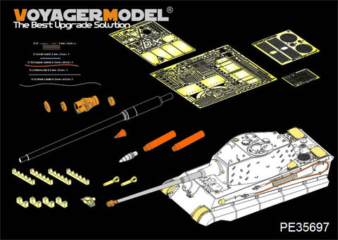Voyager model metal etching sheet PE35697 Metal Etch for Updated upgrade of Tiger King heavy War vehicle (A / D / T)