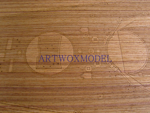 Artwox model wooden deck for trumpeter 03702 Bismarck battleship wooden deck AW30003A