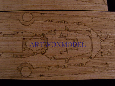 Artwox model wooden deck for Academy American BA903 German battleship Trepitz wooden deck AW10051