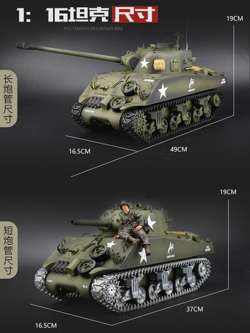 HengLong 1/16 full Simulation of World War II American M4A3 Sherman Model 2.4G remote controlled Metal Tank tracked vehicle