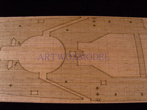 Artwox model wooden deck for Heller 81077 JEAN BART wooden deck AW50017