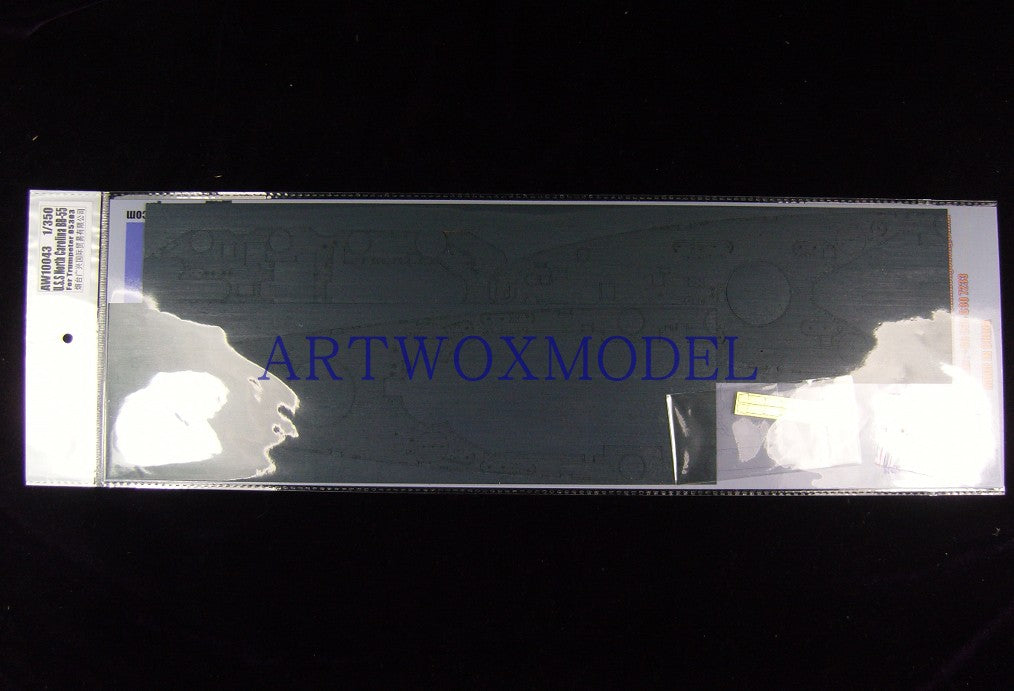 Artwox model wooden deck for trumpeter 05303 US Army North Carolina warship BB-55 containing PE wood deck AW10043