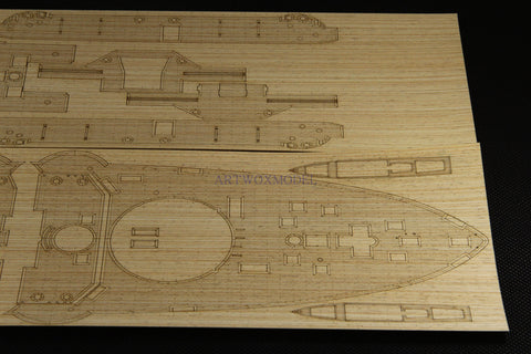 Artwox model wooden deck for Merit 620004, three hat battleship 1905 3M cover paper PE deck AM30002A