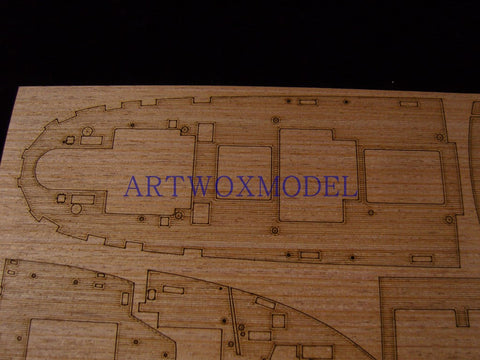 Artwox model wooden deck for Hasegawa 40028 Japan Glacier Maru Post Ship Wood Deck AW10048