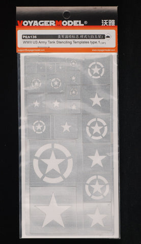 Voyager model metal etching sheet PEA136 World War II American Armored Vehicle tactical logo etched parts missing spray template (graphics)