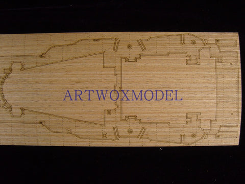 Artwox model wooden deck for Academy 14105 battle weary battleship wood deck aw 10031