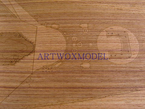 Artwox model wooden deck for trumpeter 03702 Bismarck battleship wooden deck AW30003A