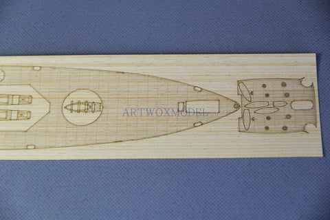 Artwox model wooden deck for Revell 05102 Prince Welsh of the United Kingdom contains PE wooden deck AW50053