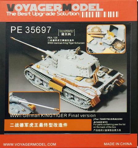 Voyager model metal etching sheet PE35697 Metal Etch for Updated upgrade of Tiger King heavy War vehicle (A / D / T)