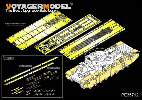 Voyager PE 35712 etched parts for reformation of wing and side armor plates of Soviet t - 35 super heavy-duty chariot