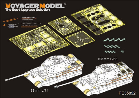 Voyager model metal etching sheet PE35892 World War II tiger king final transformation (with MENG TS-031)