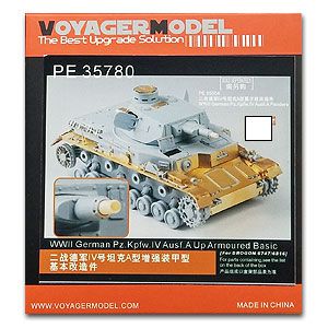 Voyager model metal etching sheet PE35780 World War II German IV tank A enhanced armoured basic retrofit.